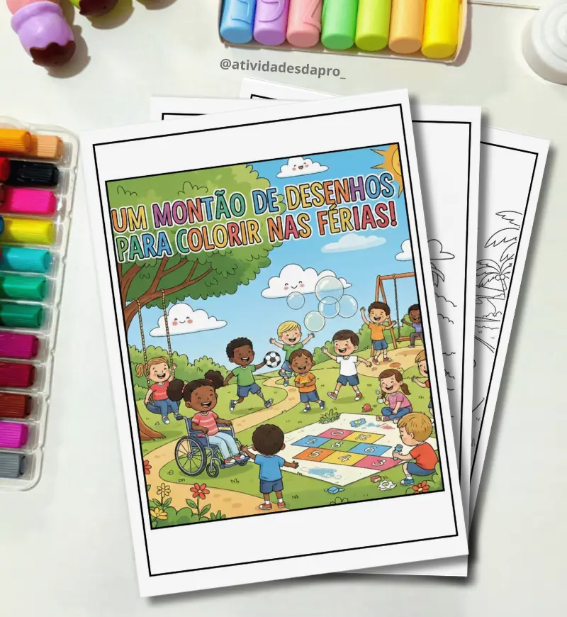 Desenhos para colorir: e-book com 100 opções para imprimir — capa do material
