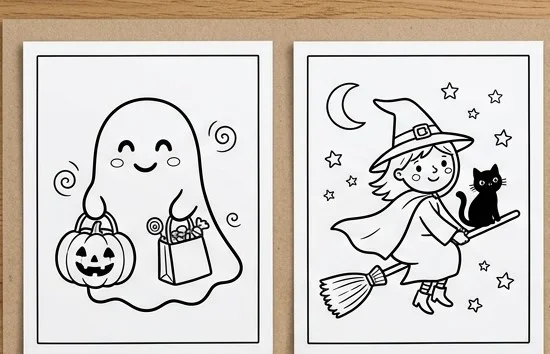 Desenhos para Colorir Halloween PDF – 10 Desenhos Infantis — amostra 1: Prepare uma atividade divertida para o Halloween…