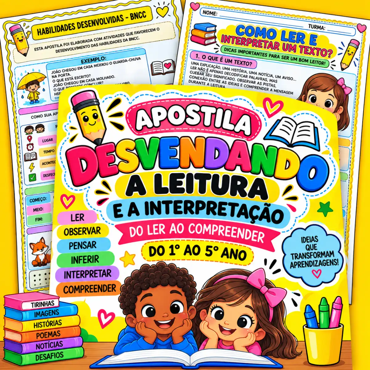 Desvendando A Leitura E Interpretação – 1º AO 5º ANO — Atividades para 3º ano: Material completo com 100 páginas de leitura…