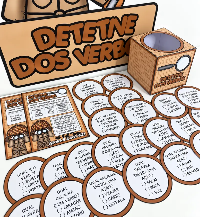 Detetive dos Verbos | PDF Língua Portuguesa 3° ao 5° Ano — amostra 1: Um material pedagógico lúdico desenvolvido para…