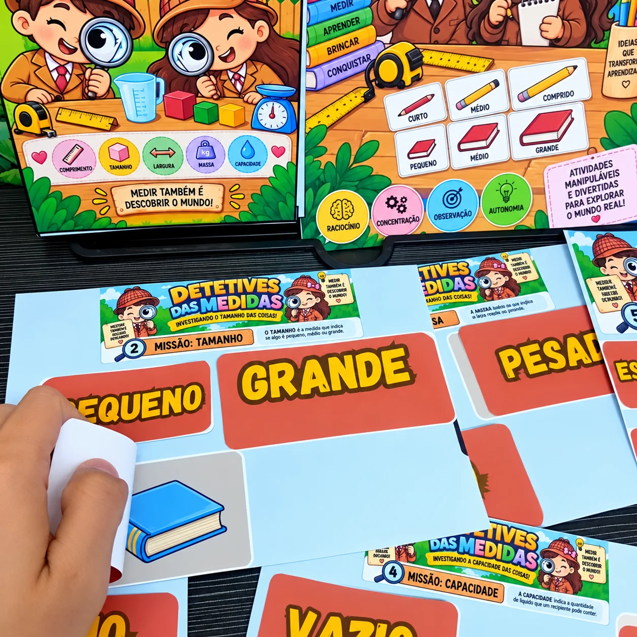 Detetives das Medidas | Jogo Matemático de Grandezas e Medidas — amostra 3: Recurso pedagógico lúdico para explorar…