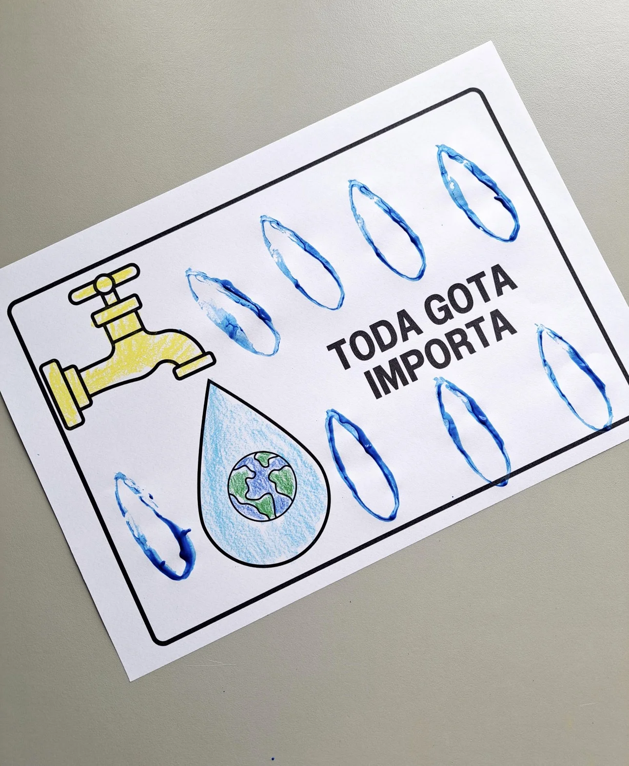 Dia da água Folhinha toda gota importa — amostra 1: 💧 Atividade: Toda Gota Importa