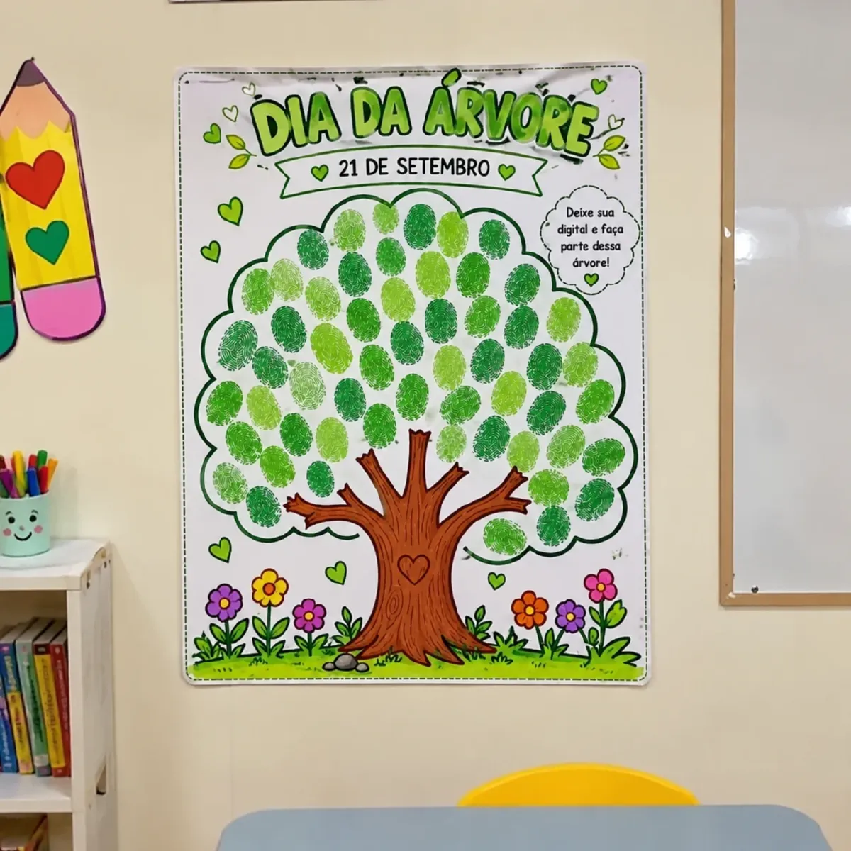 Dia da Árvore – Atividade com Carimbo do Dedo, para sala de aula — Ciências para Educação Infantil: Atividade Dia da Árvore…