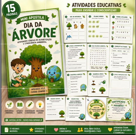 Dia da Árvore | Atividades Lúdicas de Alfabetização | Atividade Infantil Para Imprimir — capa do material