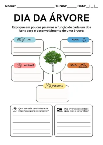 Dia da Árvore : kit com 9 Atividades Educativas para Imprimir — amostra 5: Quiz Dia da Árvore