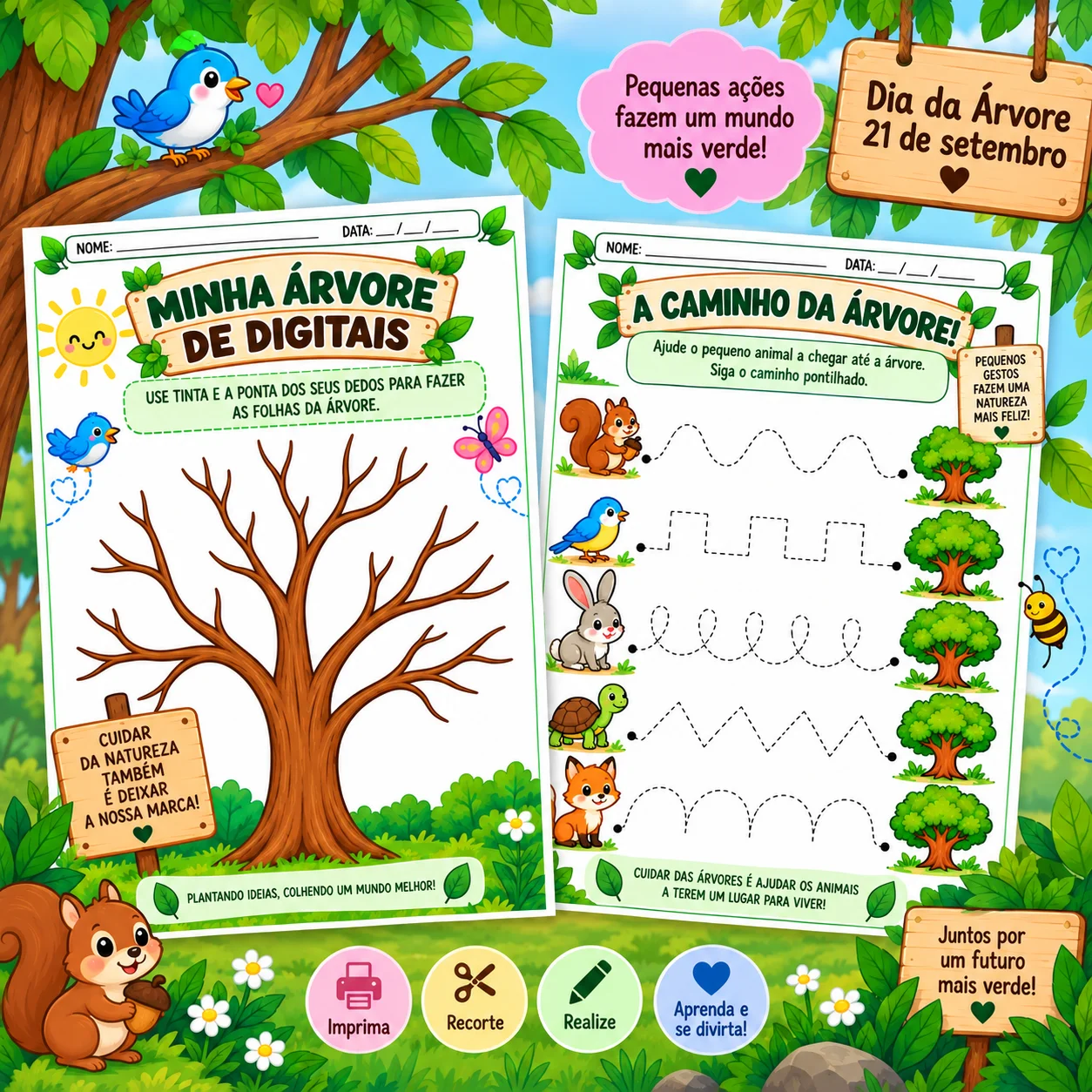 Dia da Árvore –Pequenos Guardiões da Natureza — amostra 2: Semana de atividades sobre o Dia da Árvore , com jogos,…