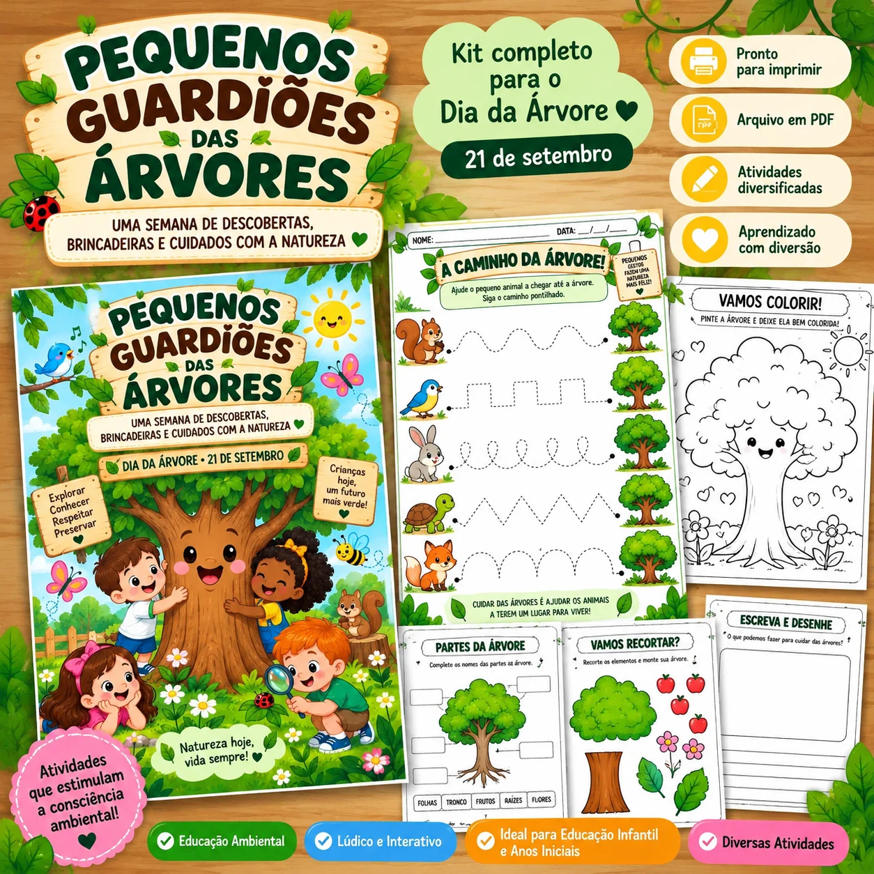 Dia da Árvore –Pequenos Guardiões da Natureza — capa do material