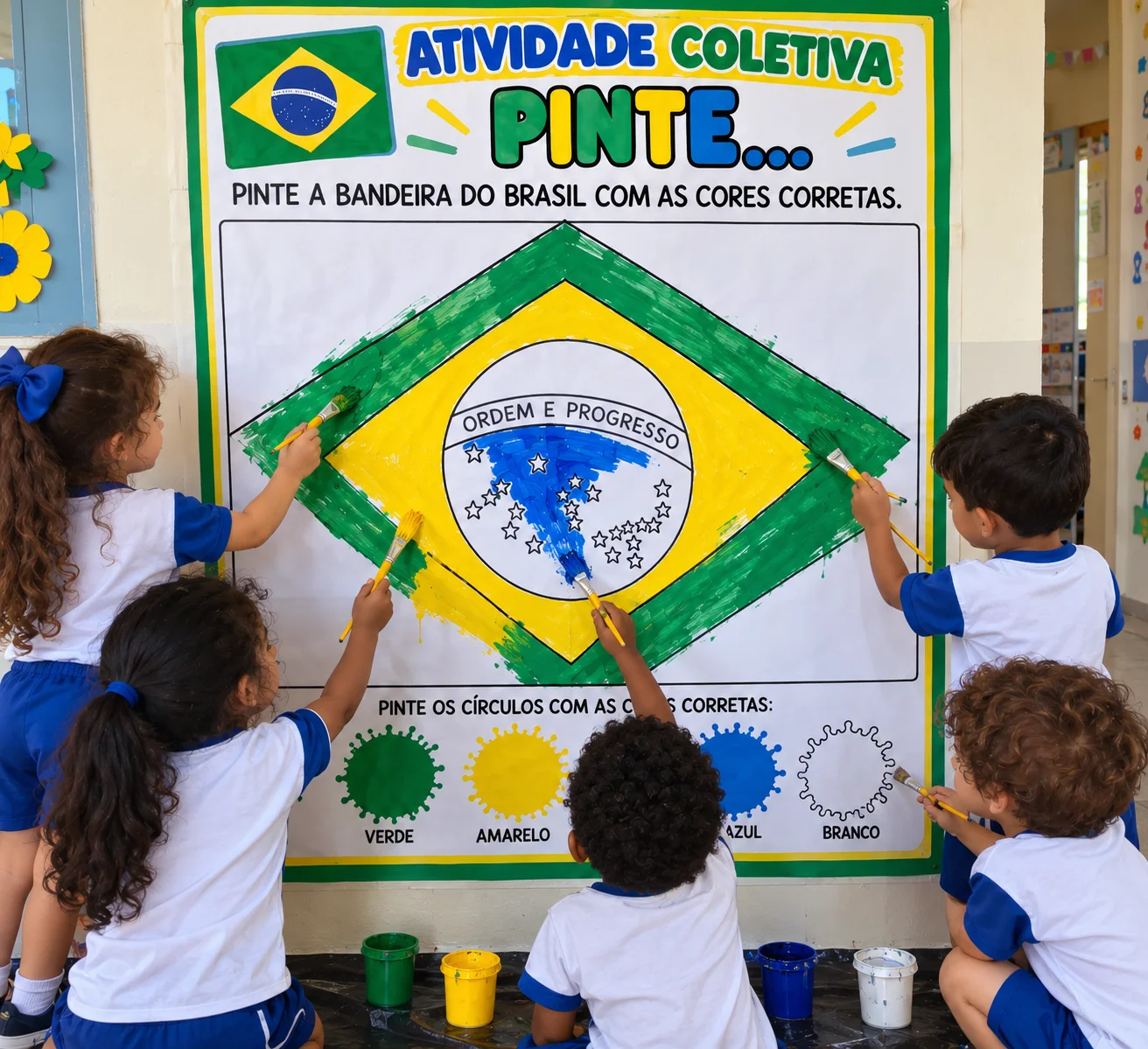 Dia da Bandeira Atividade Coletiva - PDF Educação Infantil — amostra 3: Um recurso pedagógico divertido para trabalhar as…