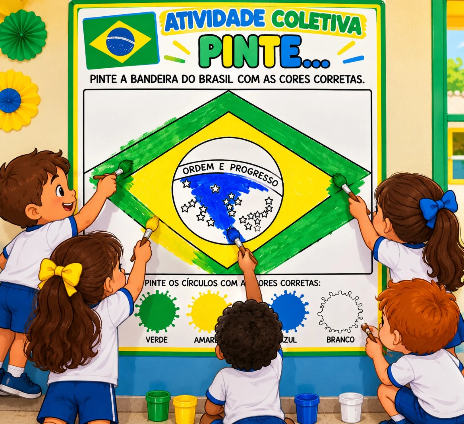 Dia da Bandeira Atividade Coletiva - PDF Educação Infantil — amostra 4: Um recurso pedagógico divertido para trabalhar as…