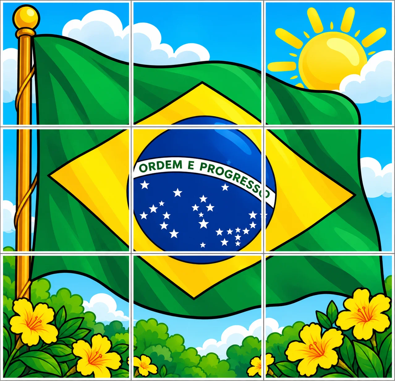 Dia da Bandeira Atividade Coletiva - PDF Educação Infantil — amostra 5: Um recurso pedagógico divertido para trabalhar as…