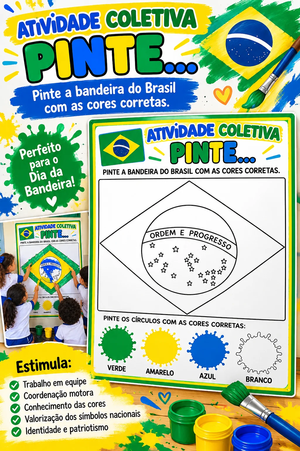 Dia da Bandeira Atividade Coletiva - PDF Educação Infantil — História para Educação Infantil: Um recurso pedagógico…