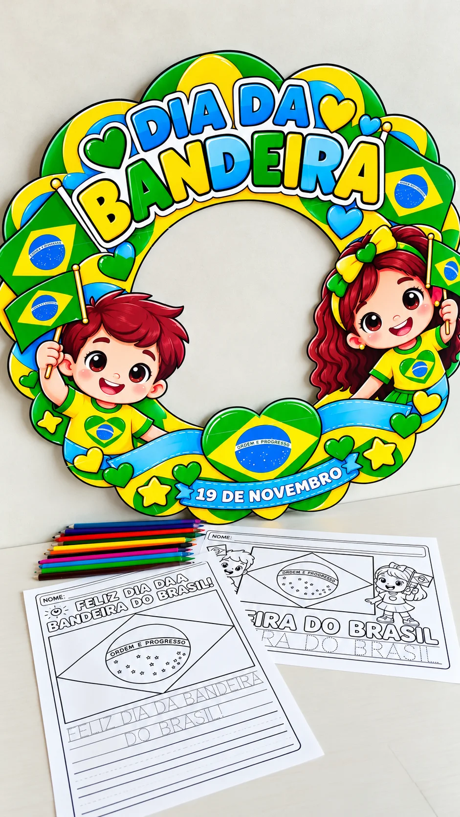Dia da Bandeira Atividades e Moldura de Fotos PDF — amostra 3: Mini Kit Dia da Bandeira com moldura colorida para fotos e… Dia da Bandeira Atividades e Moldura de Fotos PDF — amostra 3: Mini Kit Dia da Bandeira com moldura colorida para fotos e…