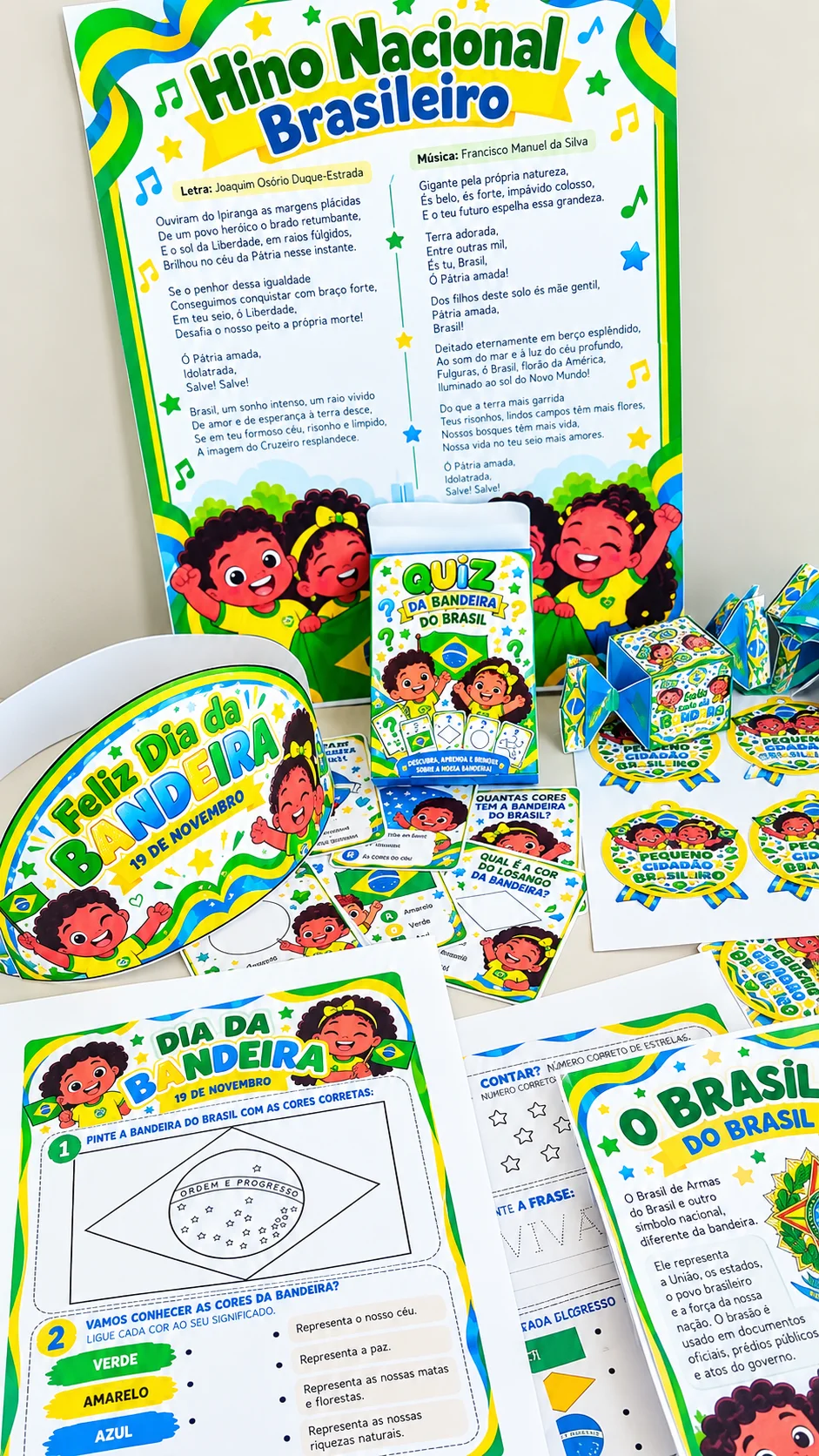 Dia da Bandeira do Brasil Atividades e Viseira PDF — Datas comemorativas para Educação Infantil: Kit Dia da Bandeira…