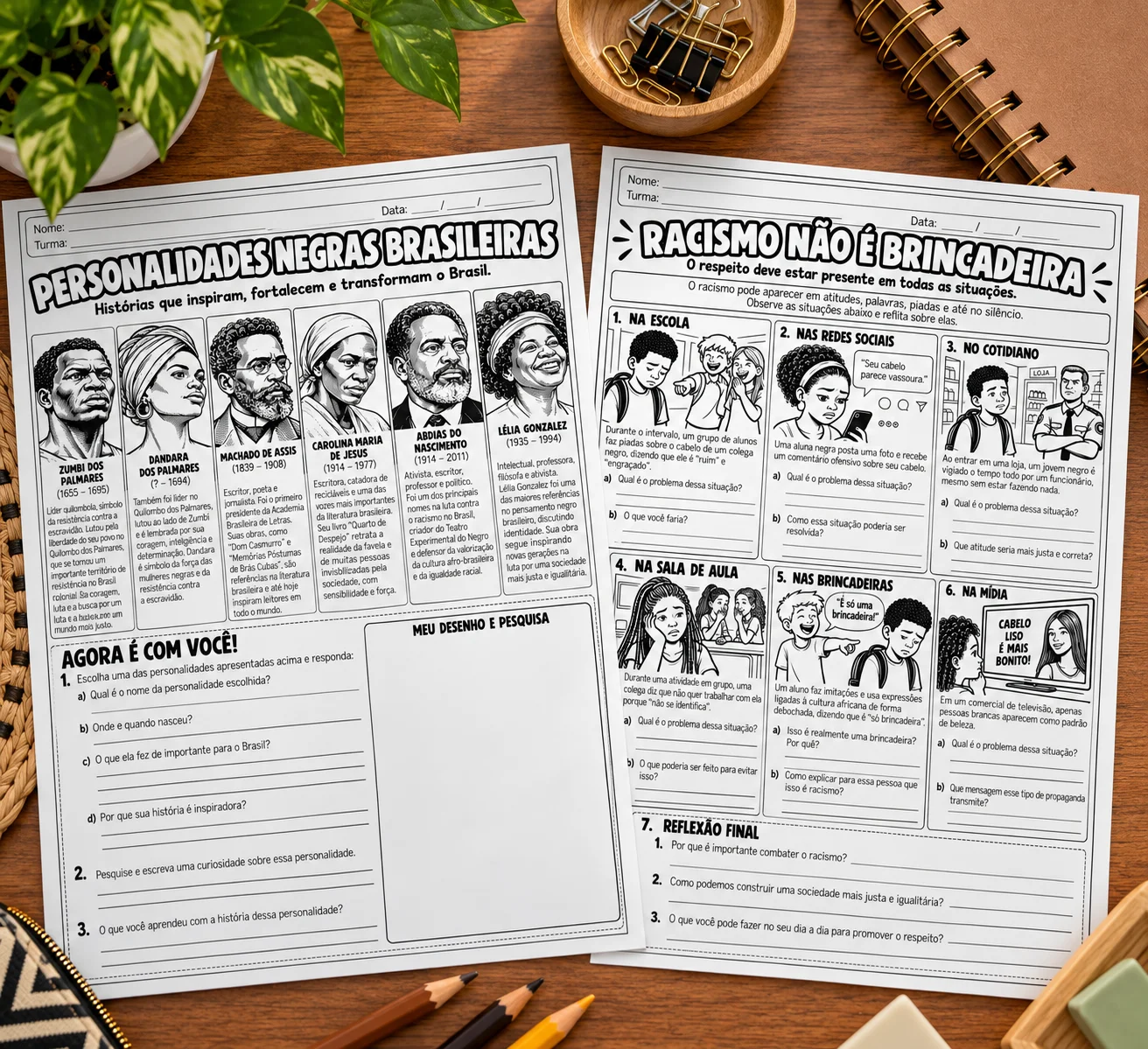Dia da Consciência Negra, 6 atividades para imprimir — amostra 3: 6 atividades sobre o Dia da Consciência Negra com Zumbi…