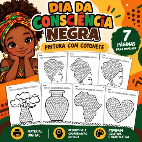 Dia da Consciência Negra – 7 Atividades para Imprimir — capa do material