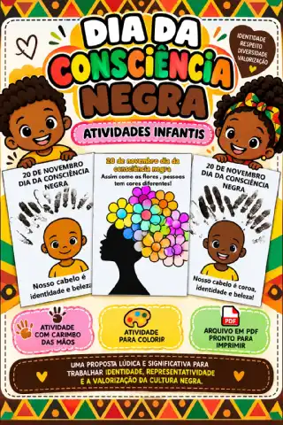 Dia da Consciência Negra – Atividades Educação Infantil em PDF — capa do material