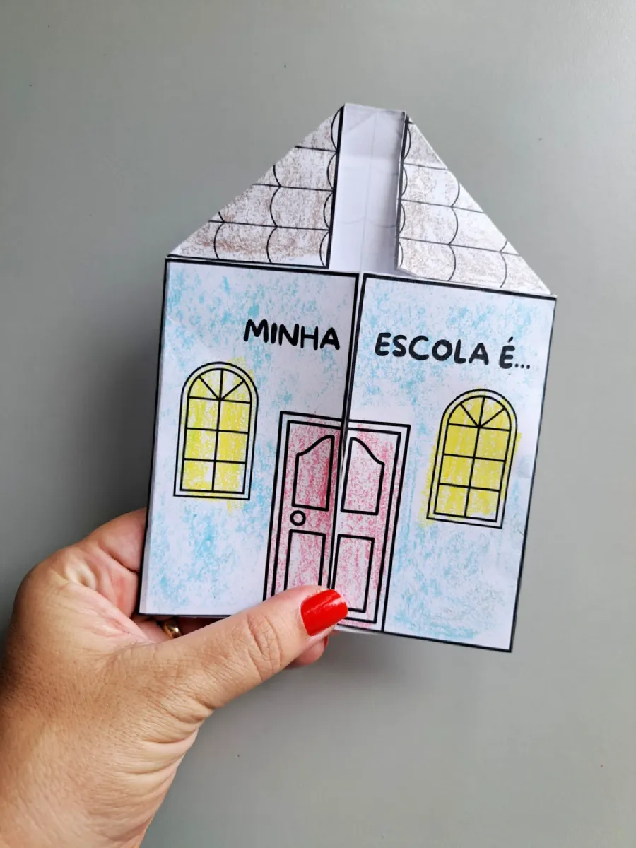 Dia da Escola ( Dobradura) – Material Pedagógico — Alfabetização para Todas as séries: Dobradura é muito mais que papel