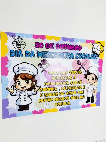 Dia da Merendeira – Painel Temático para Escola com Lembrancinha — capa do material