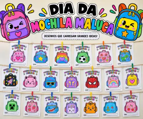 🎒 DIA DA MOCHILA MALUCA — KIT DE ATIVIDADES + PAINEL — capa do material