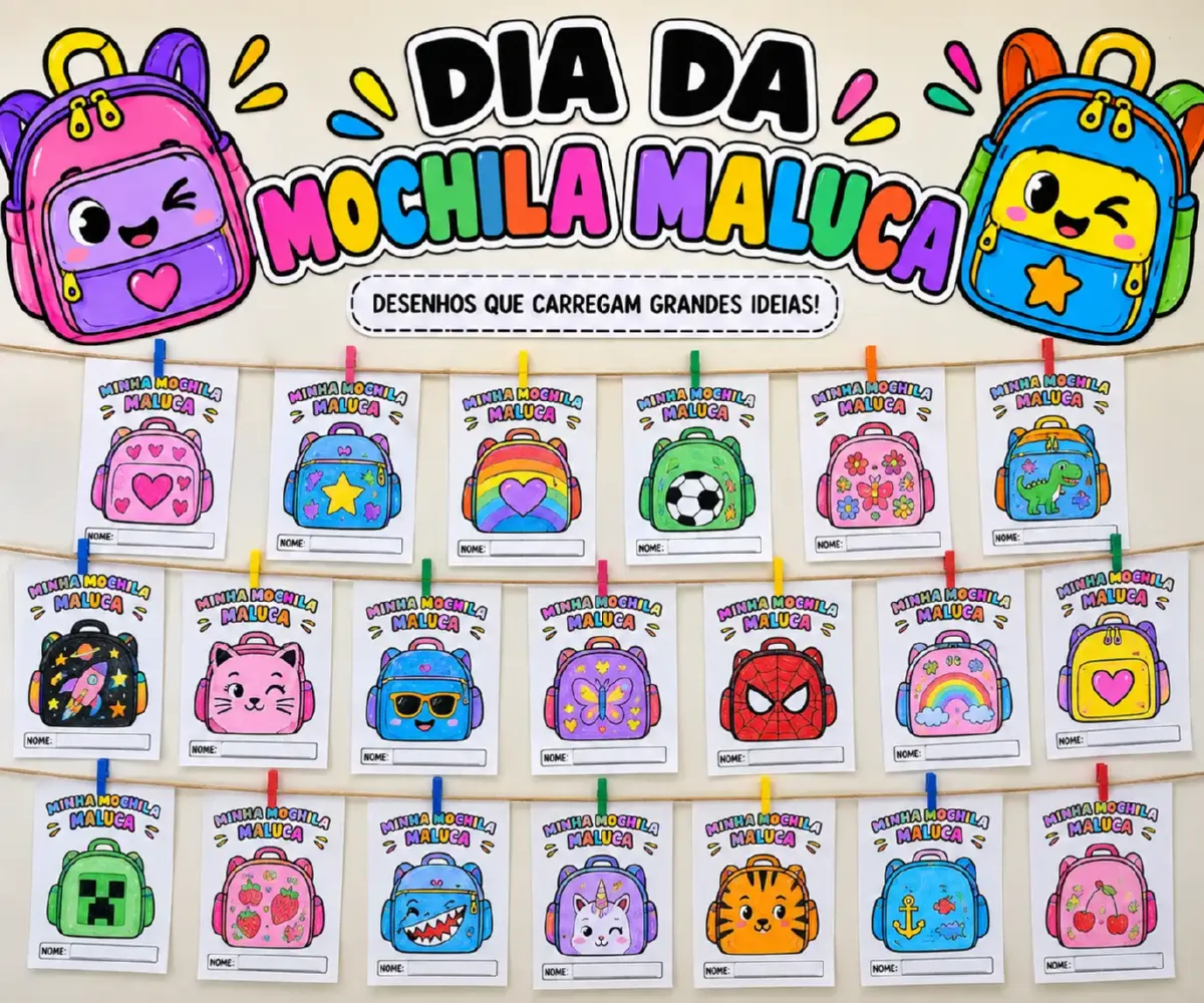 🎒 DIA DA MOCHILA MALUCA — KIT DE ATIVIDADES + PAINEL — Datas comemorativas para Educação Infantil: Um kit simples de…
