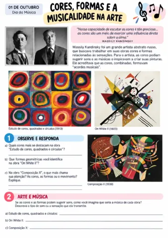 Dia da Música – Kit de Atividades de Arte, Música e Musicalidade — amostra 1: 1. Cores, formas e a musicalidade na arte