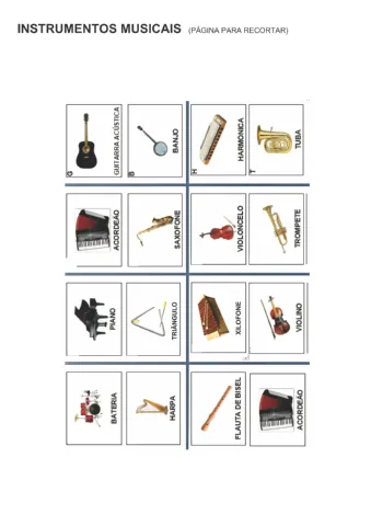 Dia da Música – Kit de Atividades de Arte, Música e Musicalidade — amostra 5: 5. Página para recortar
