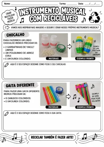Dia da Música – Kit de Atividades de Arte, Música e Musicalidade — amostra 6: Um kit completo com 6 atividades que…
