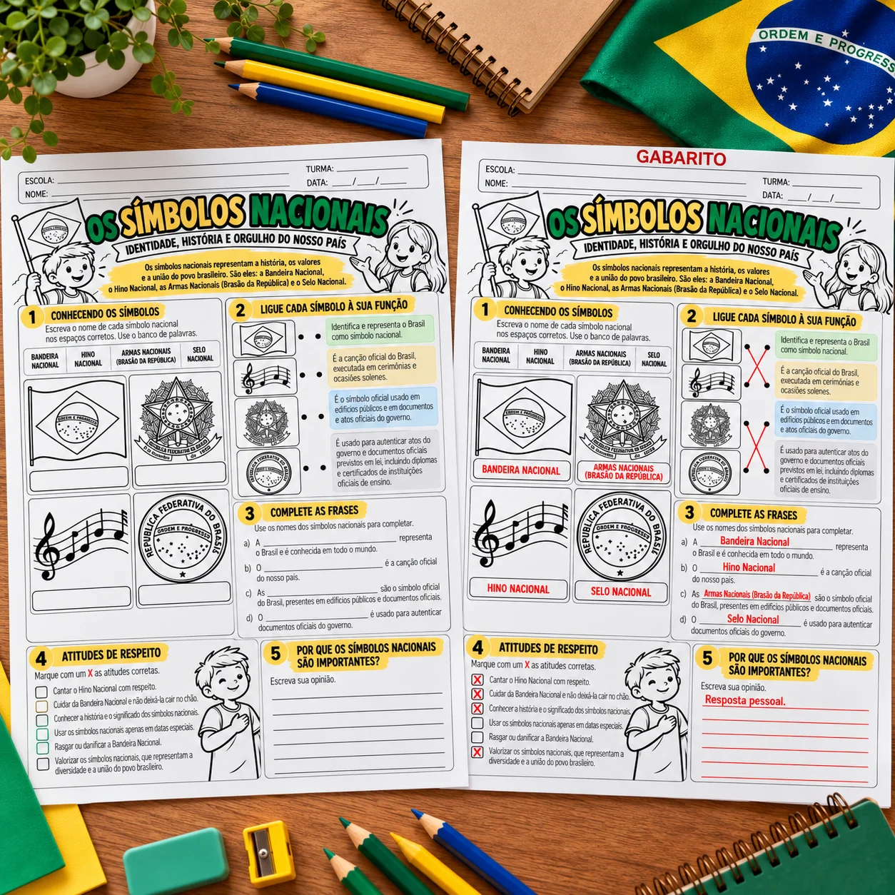 Dia da República: Kit de Atividades para Imprimir com Gabarito — amostra 2: O que você encontrará no material
