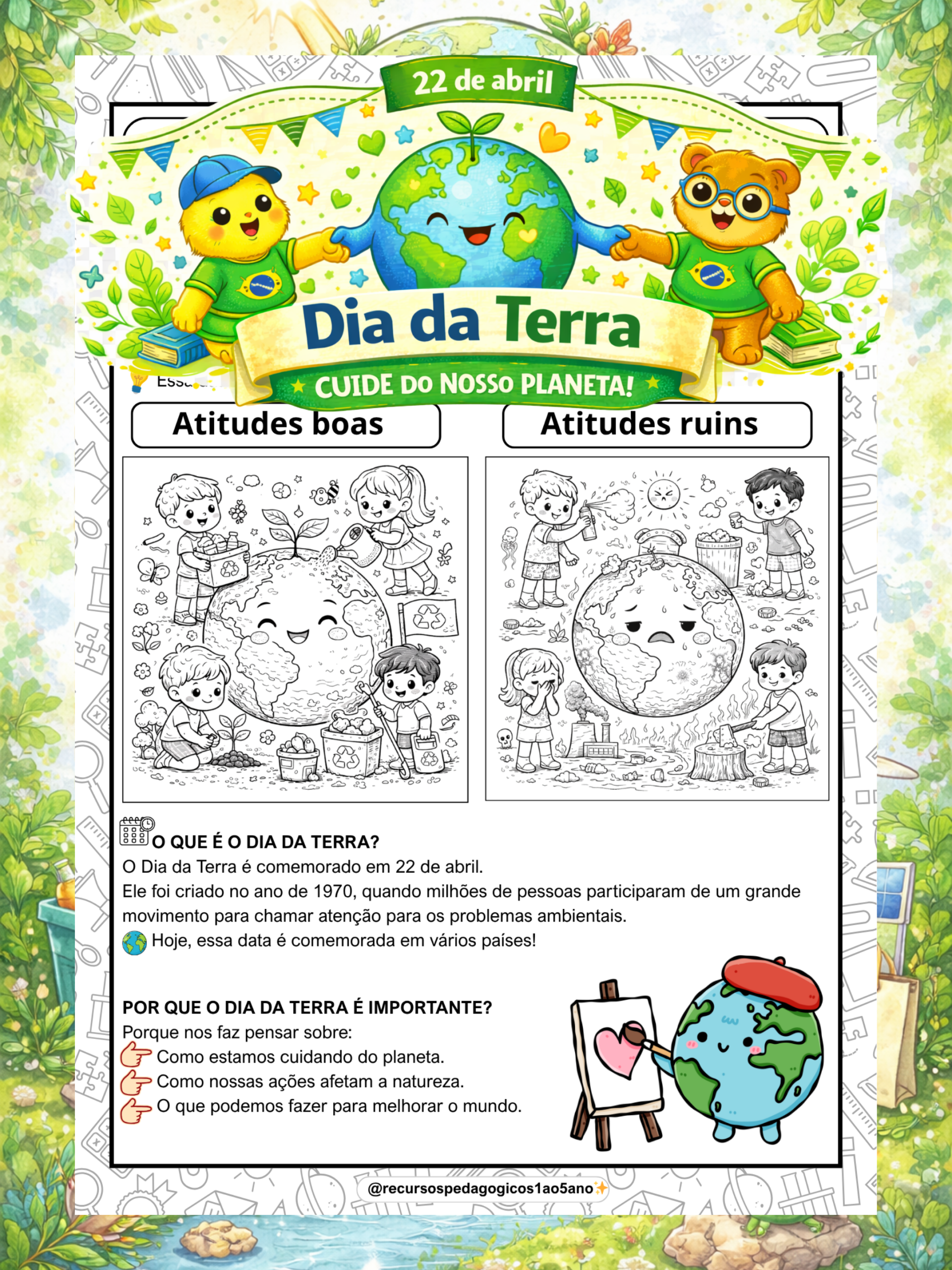 Dia da Terra – Consciência Ambiental na Escola! – PDF para Imprimir | 5º ano — capa do material
