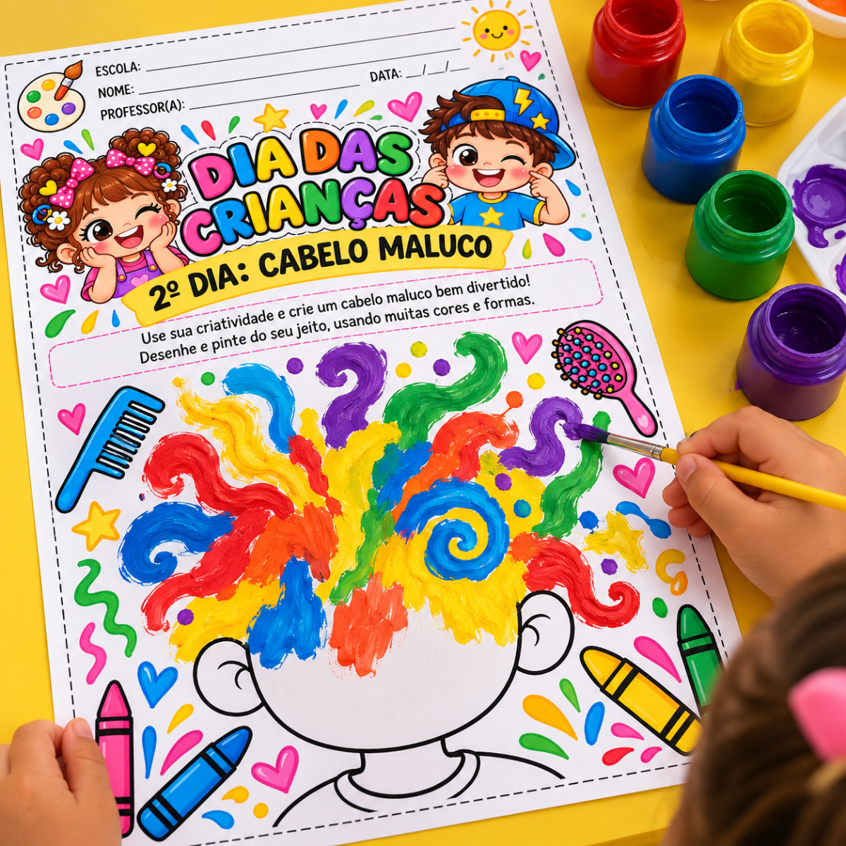 Dia das crianças | Atividades Lúdicas Infantil Pintura — amostra 1: Livrinho de Atividades para o Dia das Crianças | Semana…