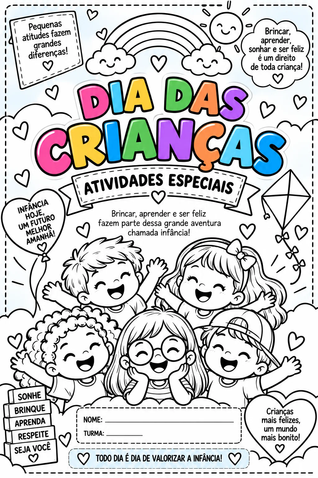 Dia das Crianças Atividades para 4º e 5º Ano Uma Viagem pela Infância — Alfabetização para 5º ano: 🎈 Atividades de Dia das…