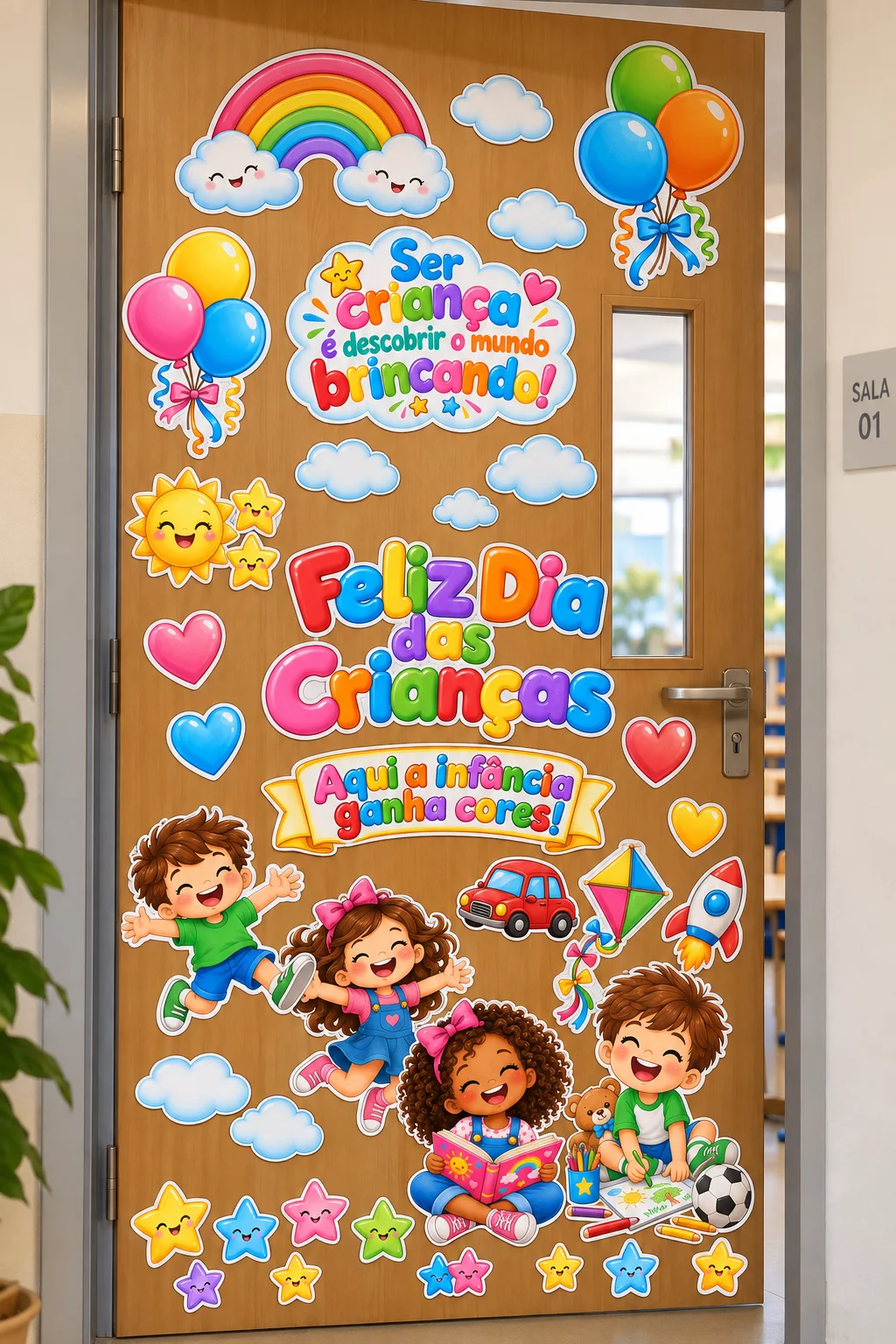 Dia das Crianças: Decoração apliques para porta e painel. — amostra 2: Características do material