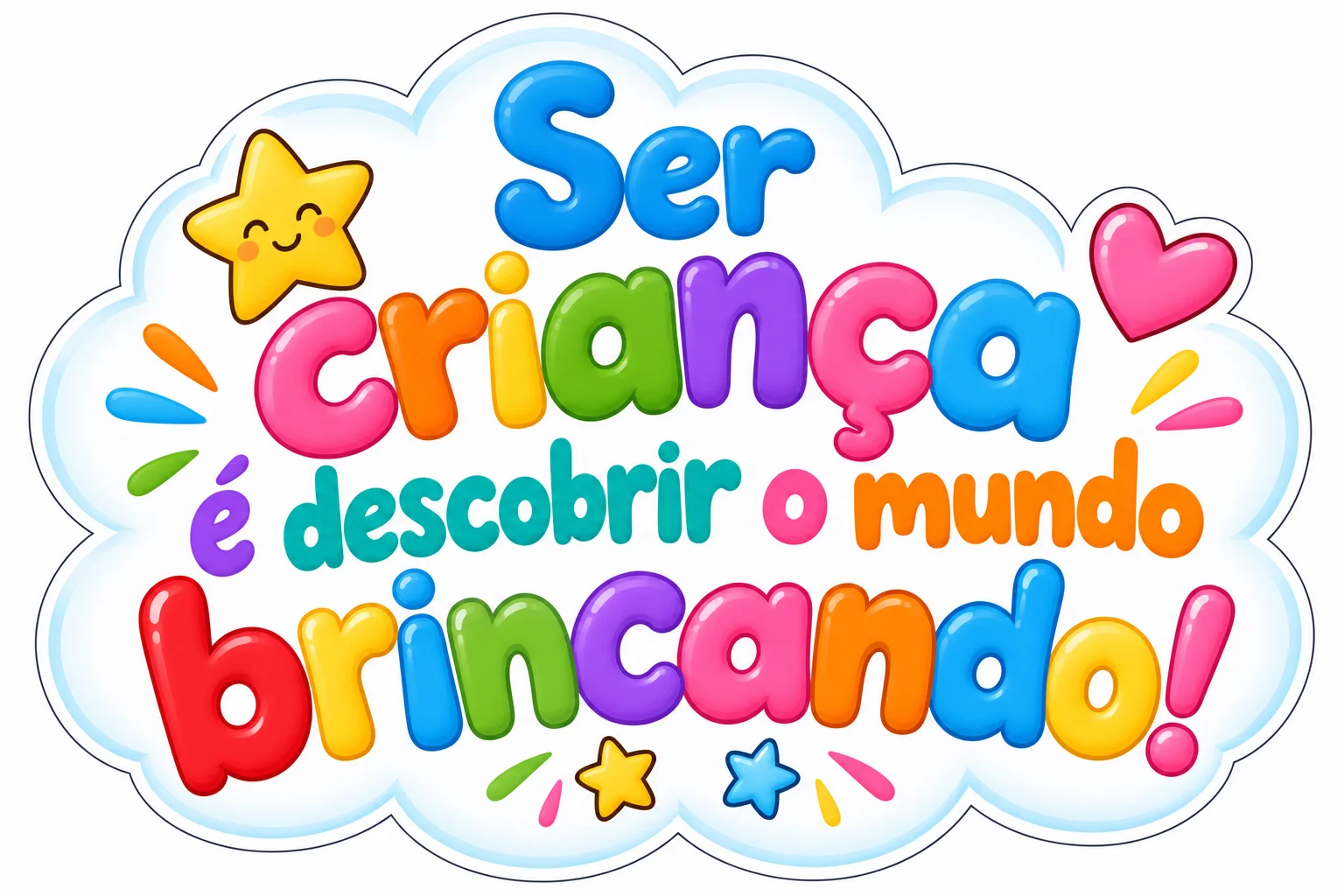 Dia das Crianças: Decoração apliques para porta e painel. — amostra 7: Apliques para painel de Dia das Crianças com…