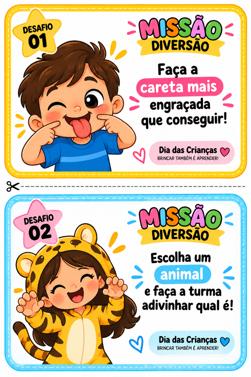 DIA DAS CRIANÇAS | DESAFIO MALUCO — Atividade Infantil — amostra 1: Prepare uma comemoração do Dia das Crianças muito mais…