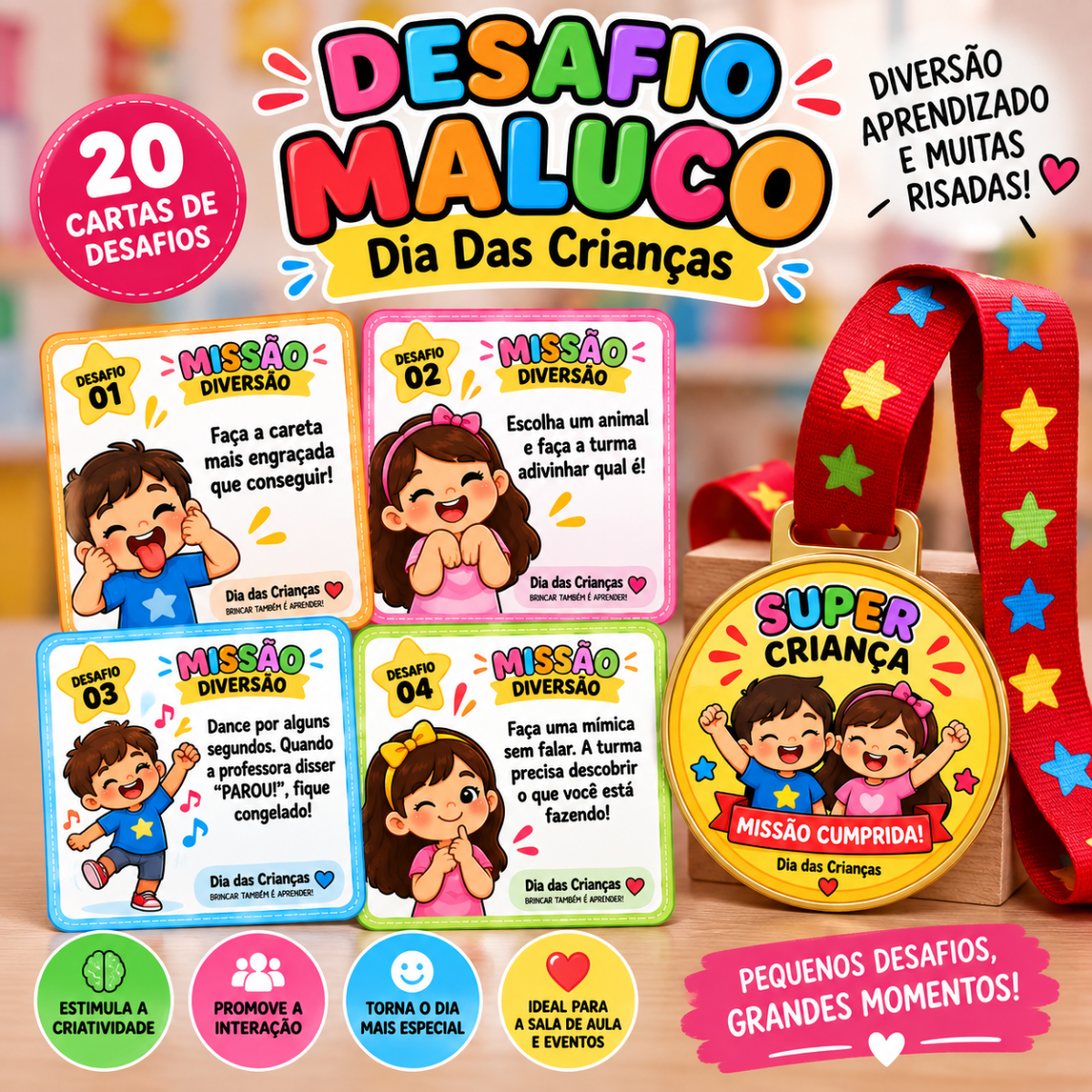 DIA DAS CRIANÇAS | DESAFIO MALUCO — Atividade Infantil — Atividades para Todas as séries: Prepare uma comemoração do Dia…