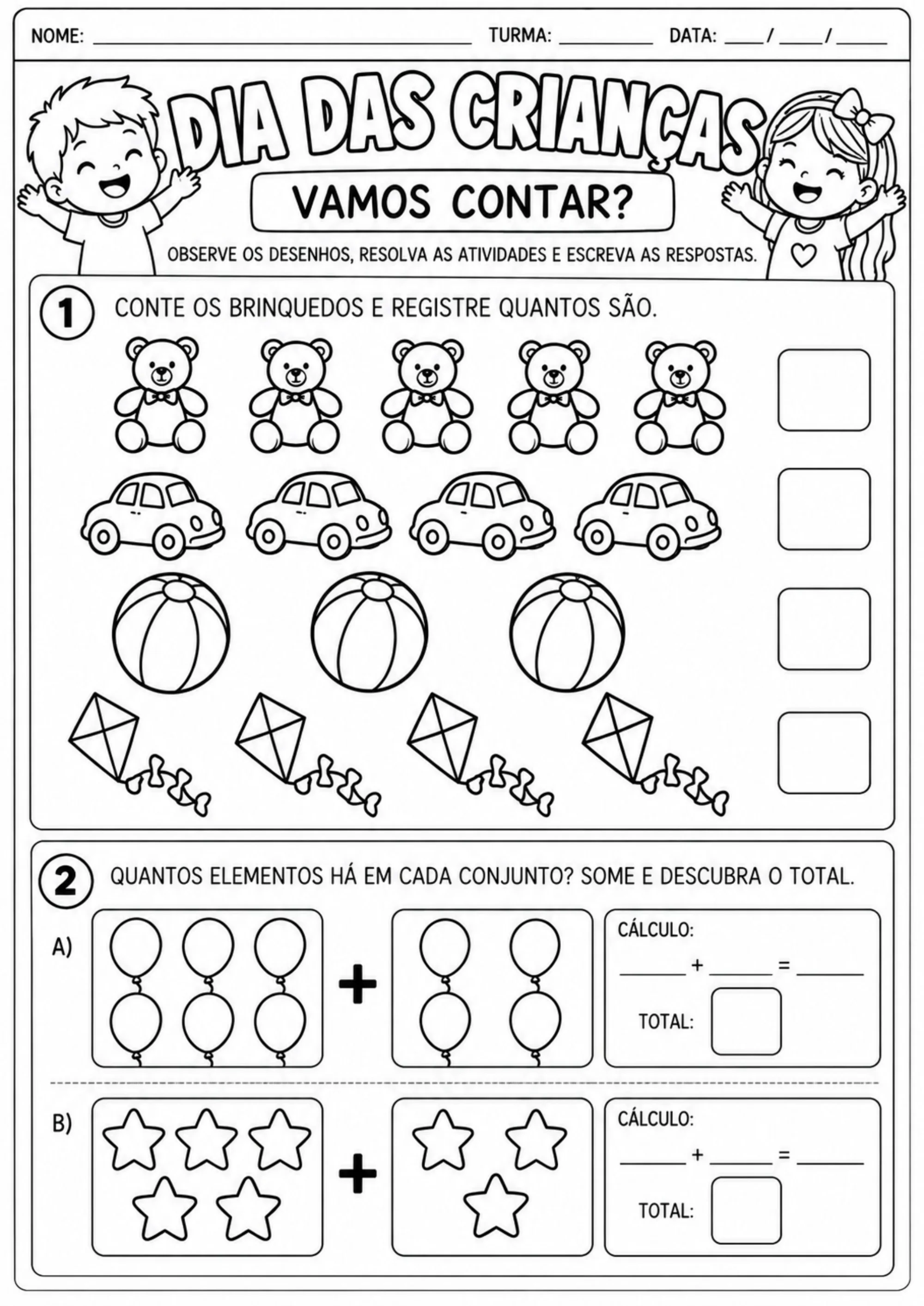 Dia das Crianças: Kit com 12 Atividades Pedagógicas para Imprimir — amostra 6: Um kit completo com 12 atividades lúdicas e… Dia das Crianças: Kit com 12 Atividades Pedagógicas para Imprimir — amostra 6: Um kit completo com 12 atividades lúdicas e…