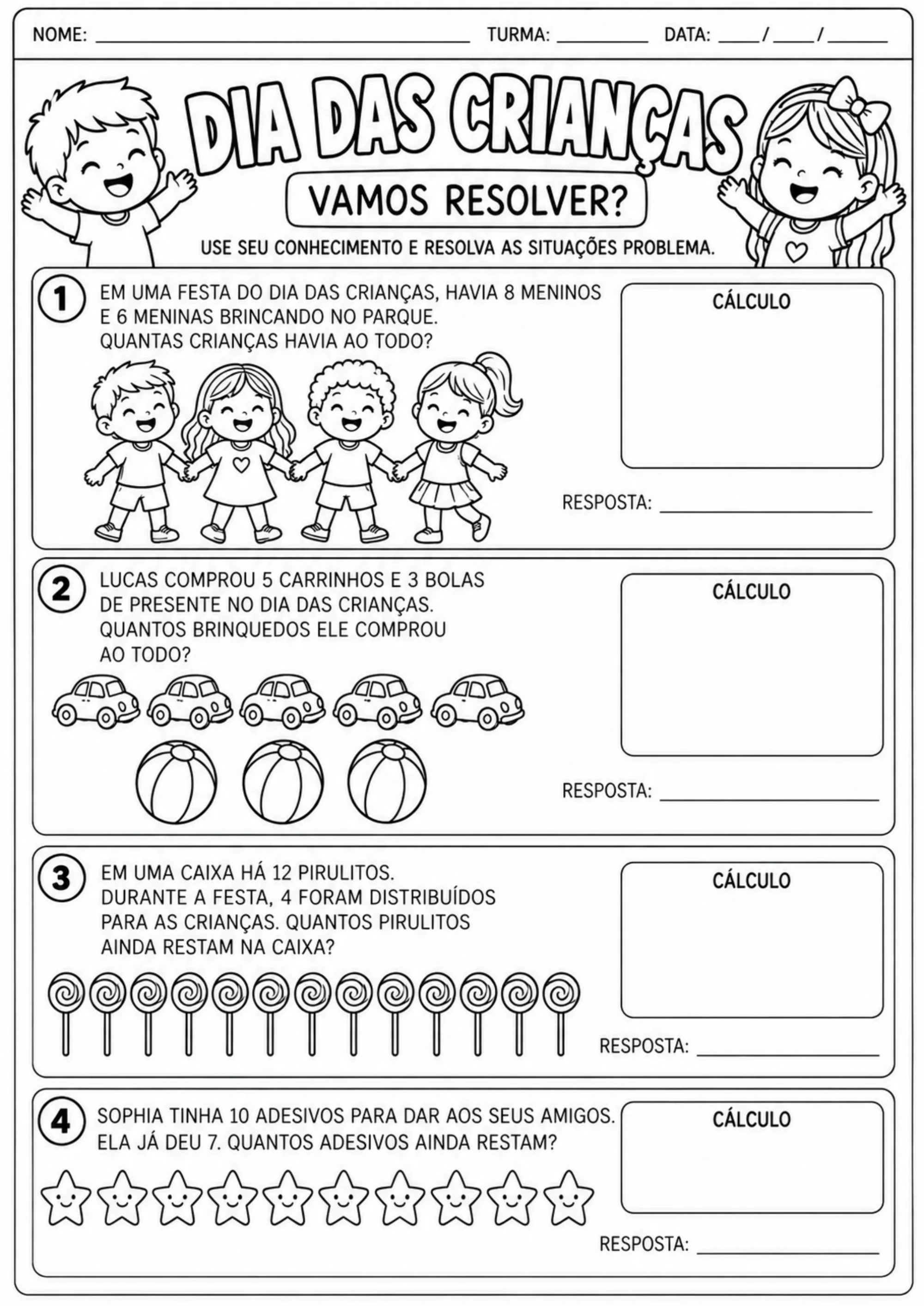 Dia das Crianças: Kit com 12 Atividades Pedagógicas para Imprimir — amostra 7: Um kit completo com 12 atividades lúdicas e… Dia das Crianças: Kit com 12 Atividades Pedagógicas para Imprimir — amostra 7: Um kit completo com 12 atividades lúdicas e…