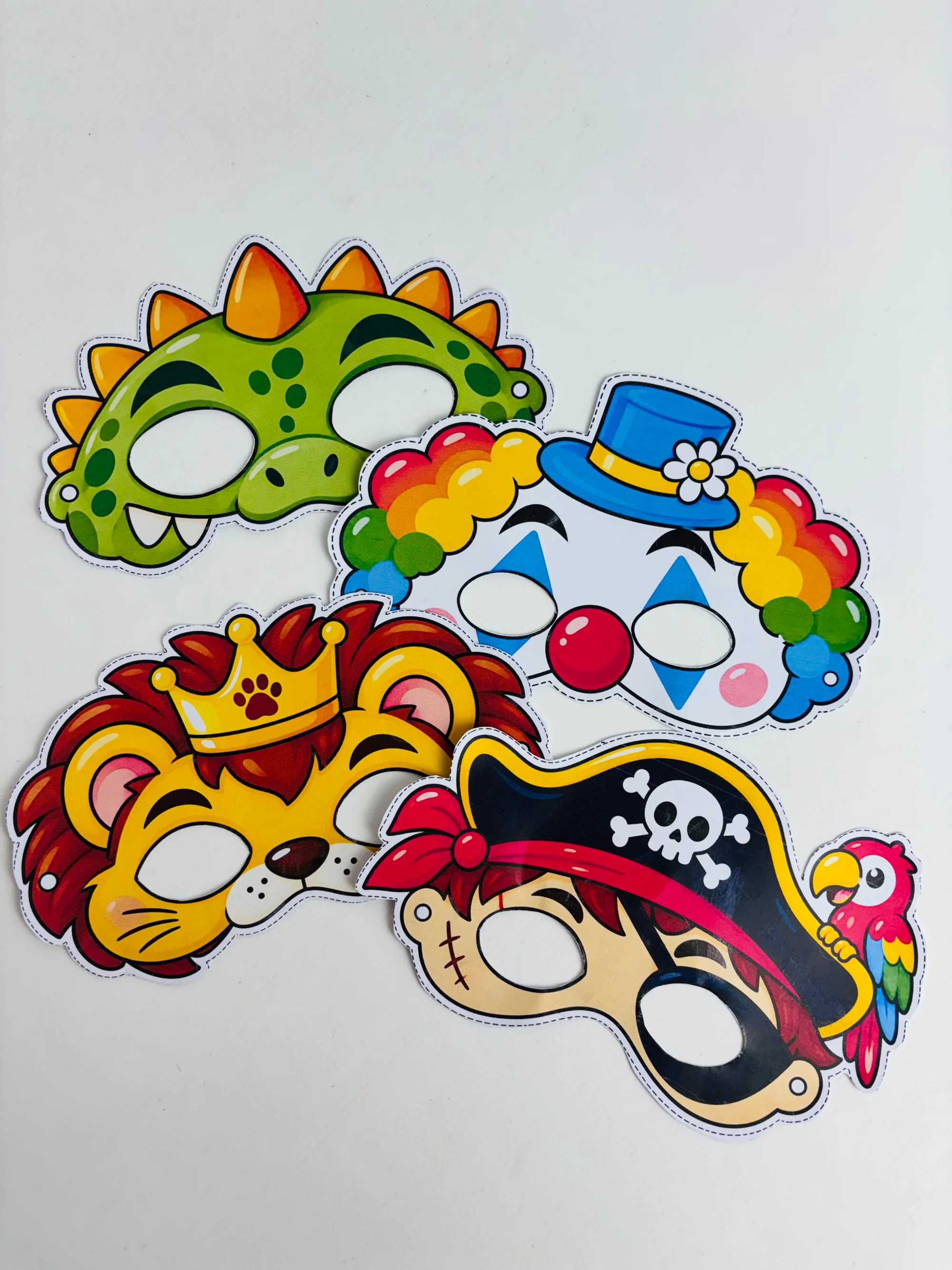 Dia das Crianças: KIT - Máscaras, Jogo da velha e Stop — amostra 7: Kit especial com 14 máscaras divertidas