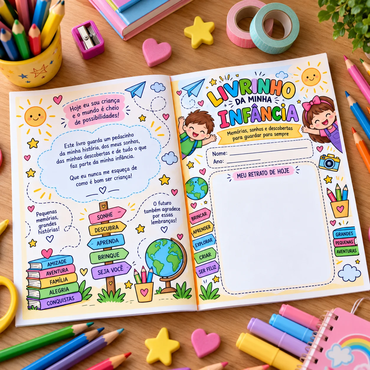 Dia das crianças - Livrinho da Infância: Livro de Memórias Infantil — amostra 2: ATIVIDADE PARA O DIA DAS CRIANÇAS