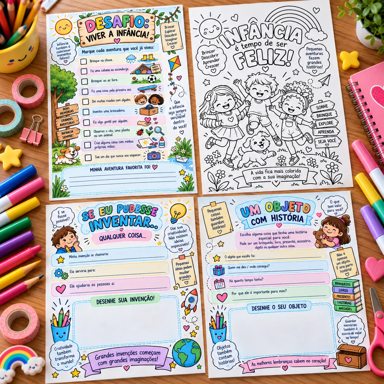 Dia das crianças - Livrinho da Infância: Livro de Memórias Infantil — amostra 6: Livrinho da Infância com atividades,…