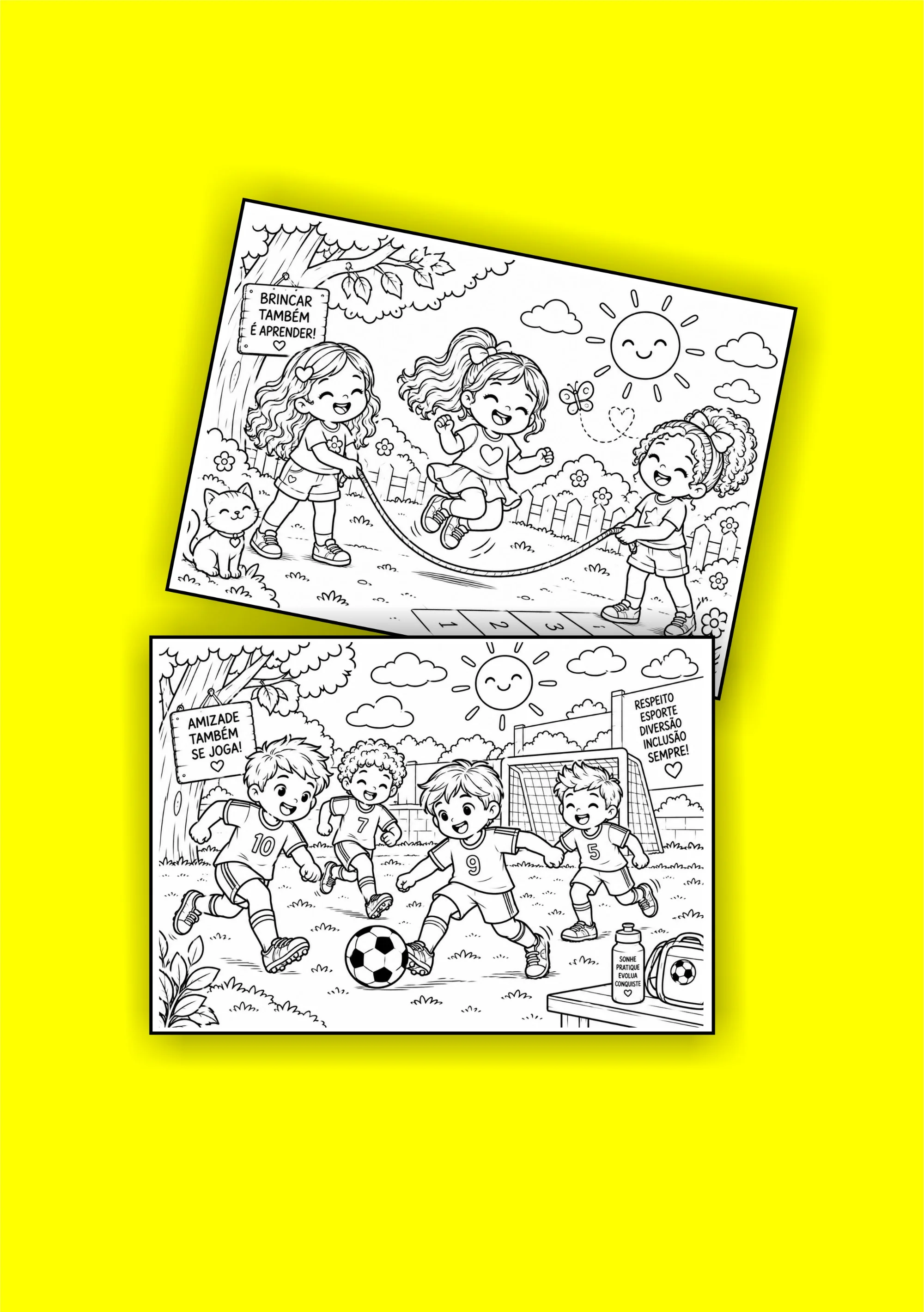 Dia das Crianças Livro de Colorir: 10 Ilustrações para Imprimir — amostra 1: Livro de Colorir Dia das Crianças: 10…