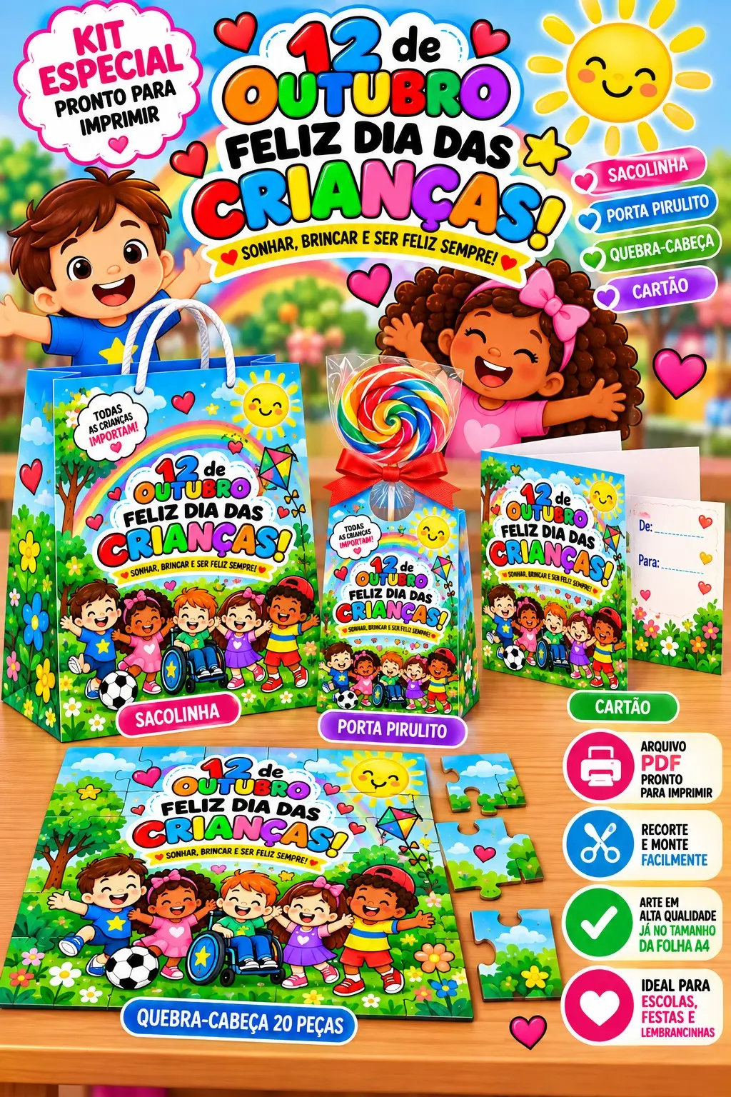 Dia das Crianças!Sacolinha Surpresa pdf 20 Educação Infantil — capa do material