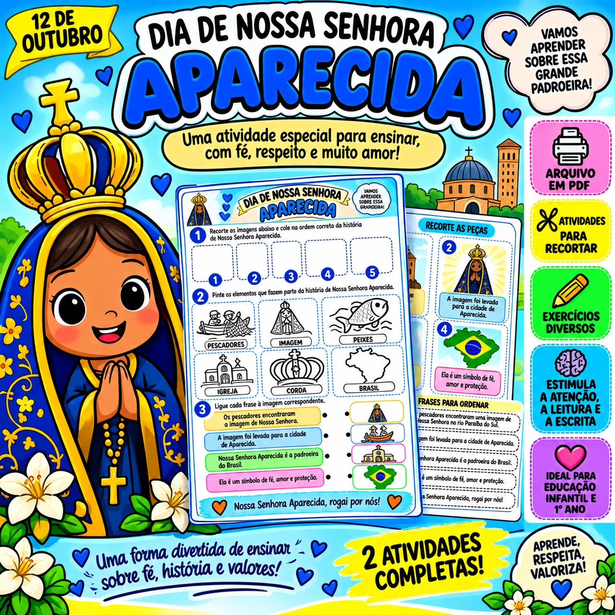 Dia de Nossa Senhora Aparecida – Atividade Educativa em PDF — capa do material