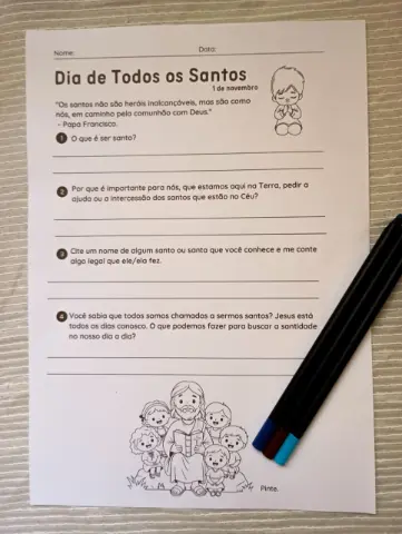 Dia de Todos os Santos: atividade para imprimir — capa do material