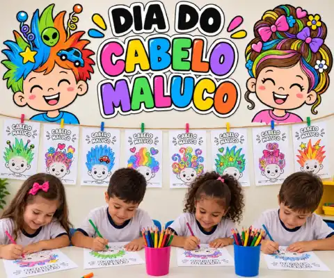 ✨ DIA DO CABELO MALUCO — KIT DE ATIVIDADES CRIATIVAS ✨ — amostra 1: Prepare uma experiência especial para o Dia do Cabelo…