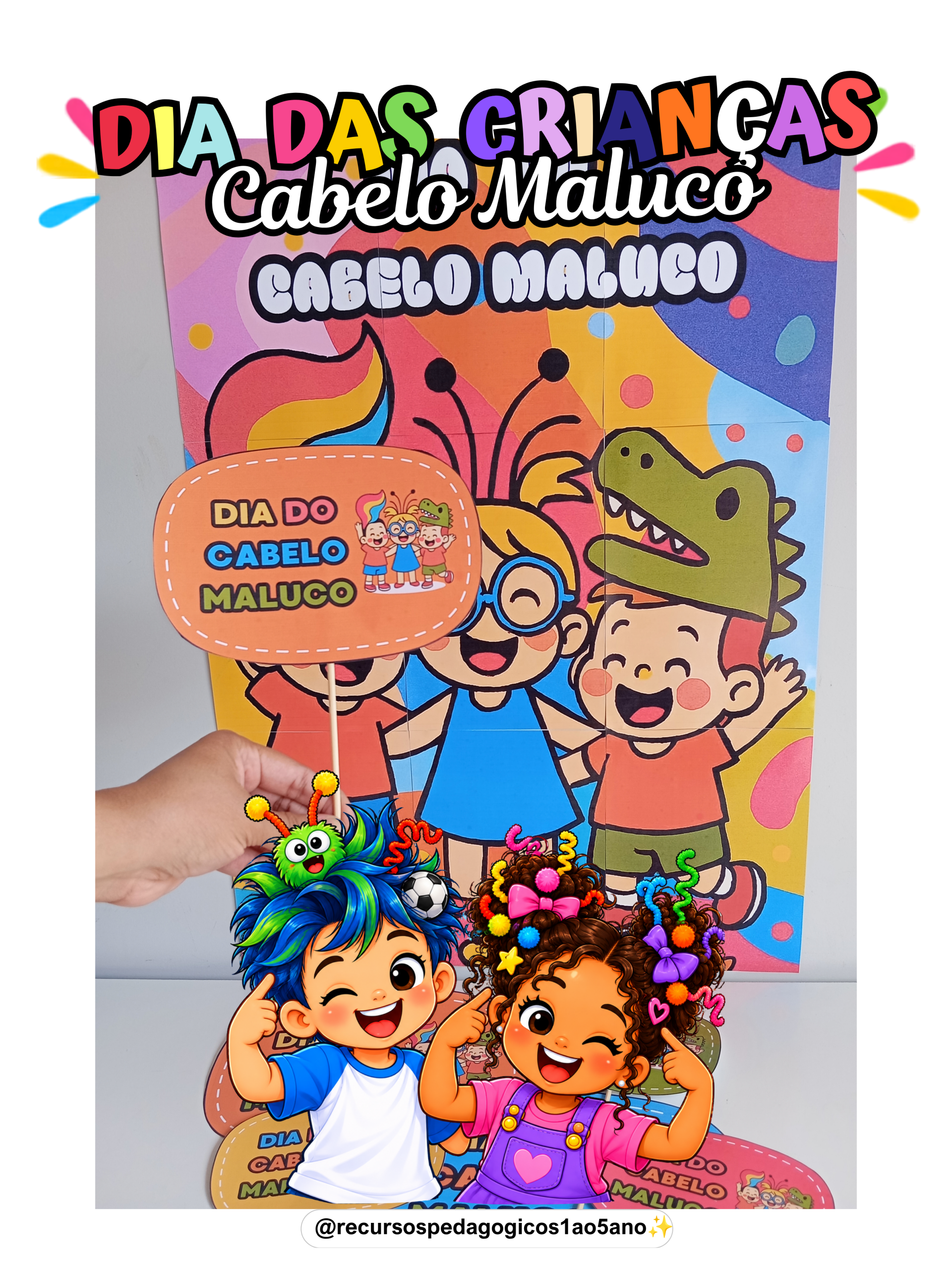 Dia do Cabelo Maluco – Kit de Decoração para Escola – PDF para Imprimir — amostra 1: Sobre o Dia do Cabelo Maluco – Kit de…