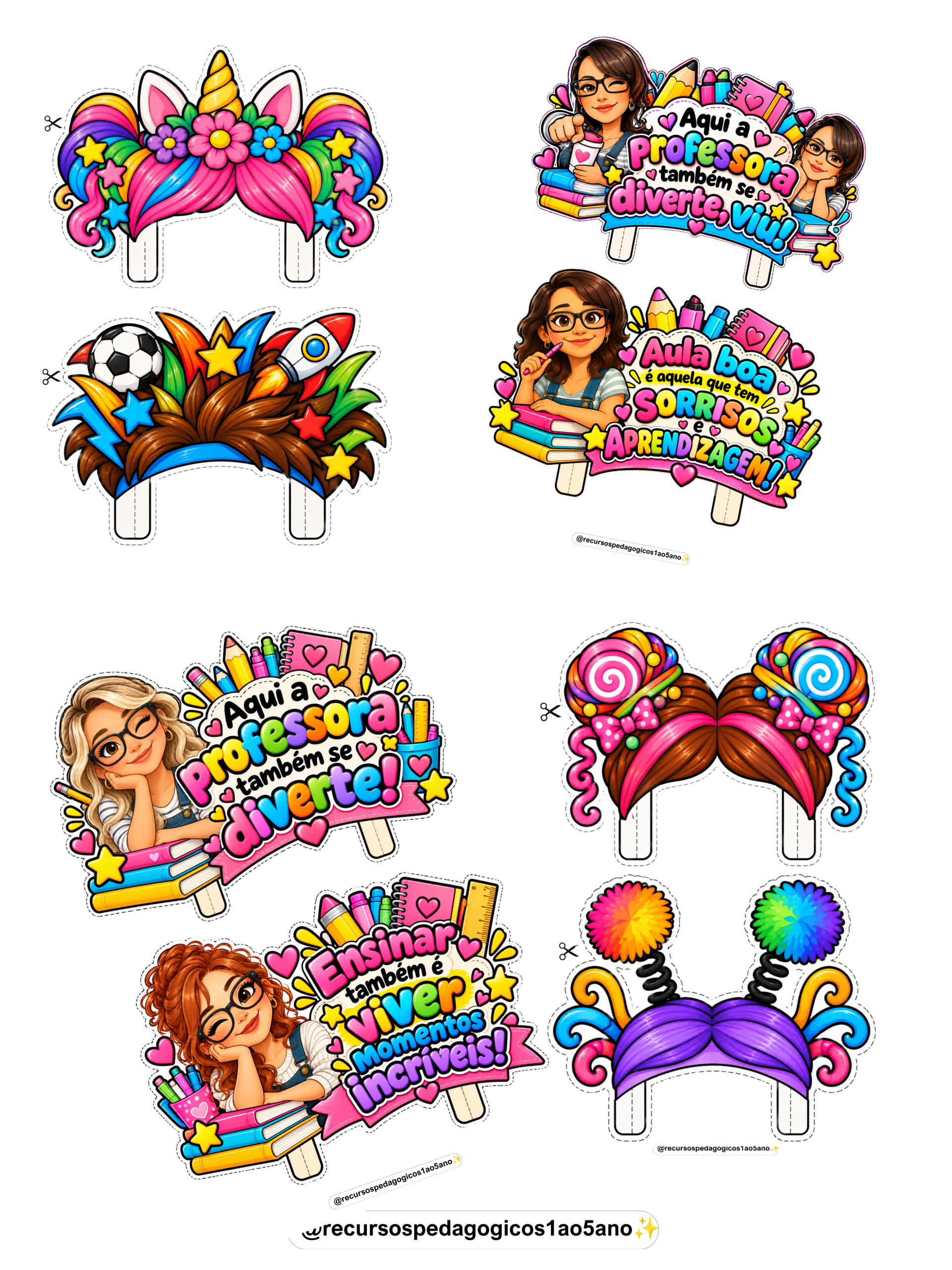 Dia do Cabelo Maluco – Kit de Decoração para Escola – PDF para Imprimir — amostra 4: Dia do Cabelo Maluco – Kit de…