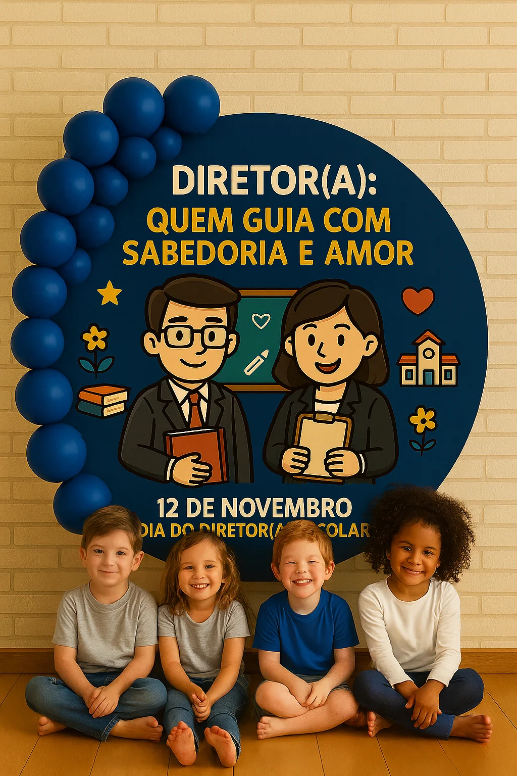 Dia do Diretor – Painel para Escola com Cartão para Lembrancinha — capa do material