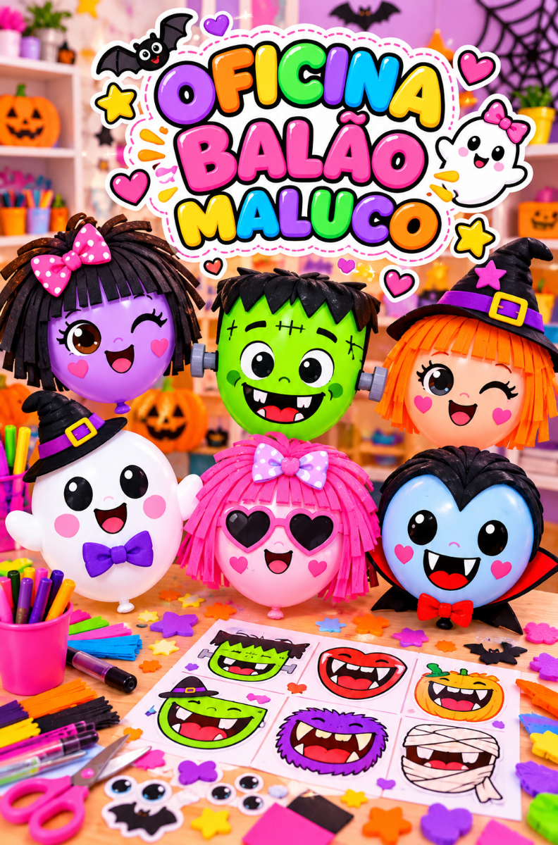Dia do Hallowin Oficina Criativa de Balões de Halloween — amostra 1: Oficina Criativa de Balões de Halloween | Atividade…