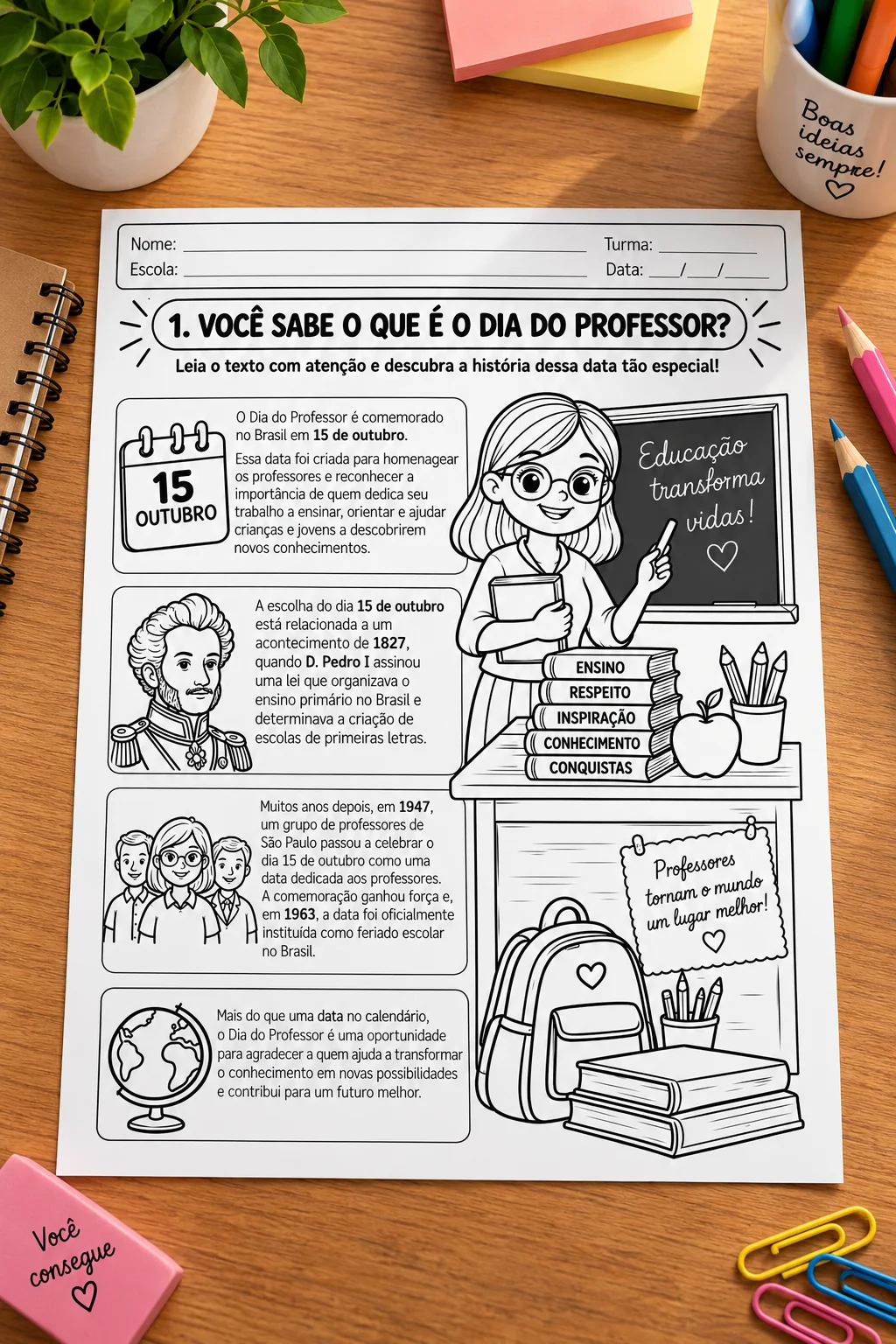 Dia do Professor: 10 atividades incríveis! — amostra 1: Um conjunto especial de atividades para trabalhar o Dia dos…